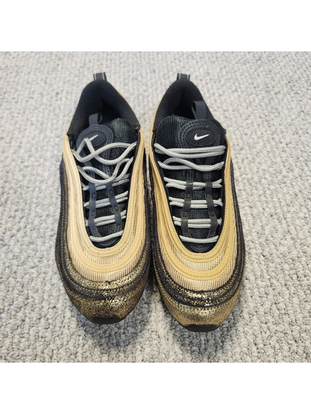 Nike Air Max 97 Golden Gals Women's Gold Black Lace Up Sneakers Size 8.5